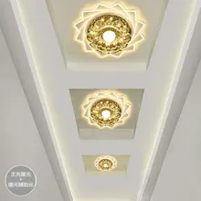 Простой поверхностный потолочный светильник для гостиной вход Канал Светильник s скрытый круг кристалл вход коридор прохода светильник s