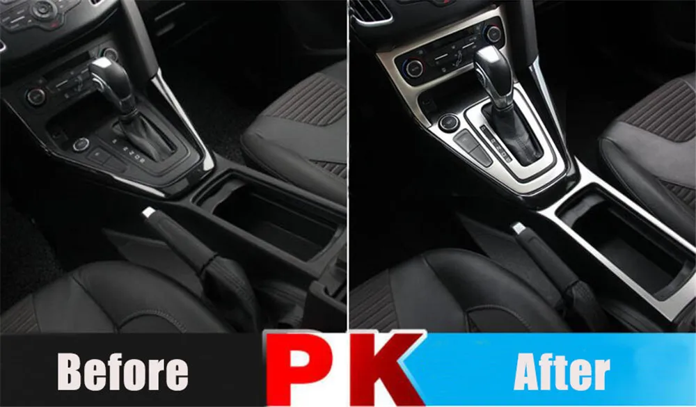 Car Styling Accessories Gear Panel Water Cup Holder Trim Decorative Sticker For Ford Focus 3 mk3 Sedan Hatchback