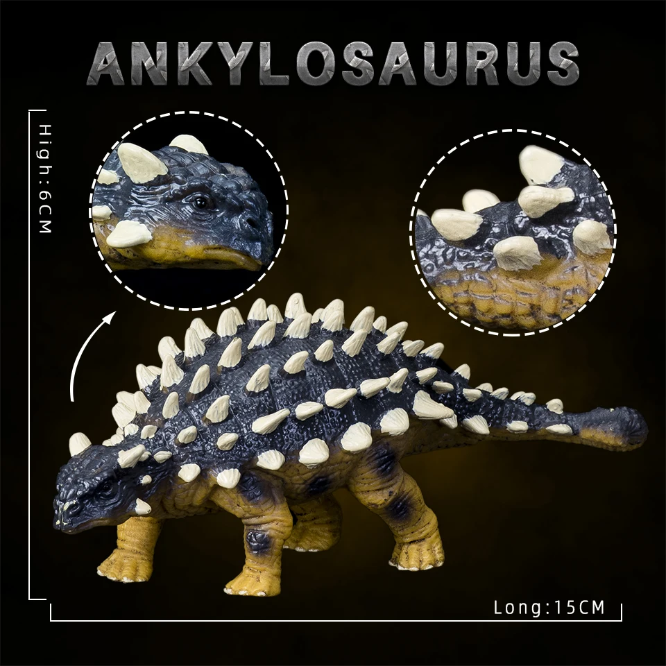 Hitwo statische feste Dinosaurier realistische Figuren lebensechte Ankylo saurus Modell perfekte Dekoration für Party bevorzugung Kinderspiel zeug Geschenk