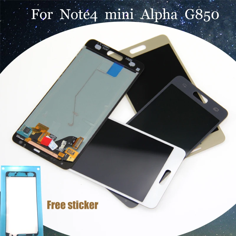 

4.7'' AMOLED Display For SAMSUNG Galaxy Alpha LCD Display Note 4 MINI G850 G850F SM-G850 LCD Touch Replacement Black White Gold