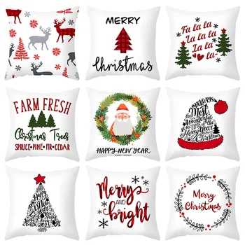 

1pc 45x45cm Chrismas Cushion Cover Square Pillowcases Sofa Cushions Covers Xmas Pattern Pillow Cases for Navidad Home Room Decor