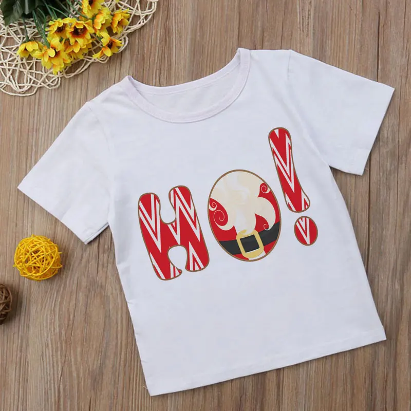 Г. Летняя Рождественская рубашка для мальчиков с принтом оленя, Санта Клауса модные рубашки для девочек в стиле Харадзюку Милая футболка с короткими рукавами с героями мультфильмов удобная детская футболка - Цвет: 4090