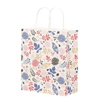 

20Pcs/Lot Kraft Paper Bag Party Wedding Favors Handmade Bread Cookies Gift Bags Vintage Floral Biscuits Packaging Wrapping