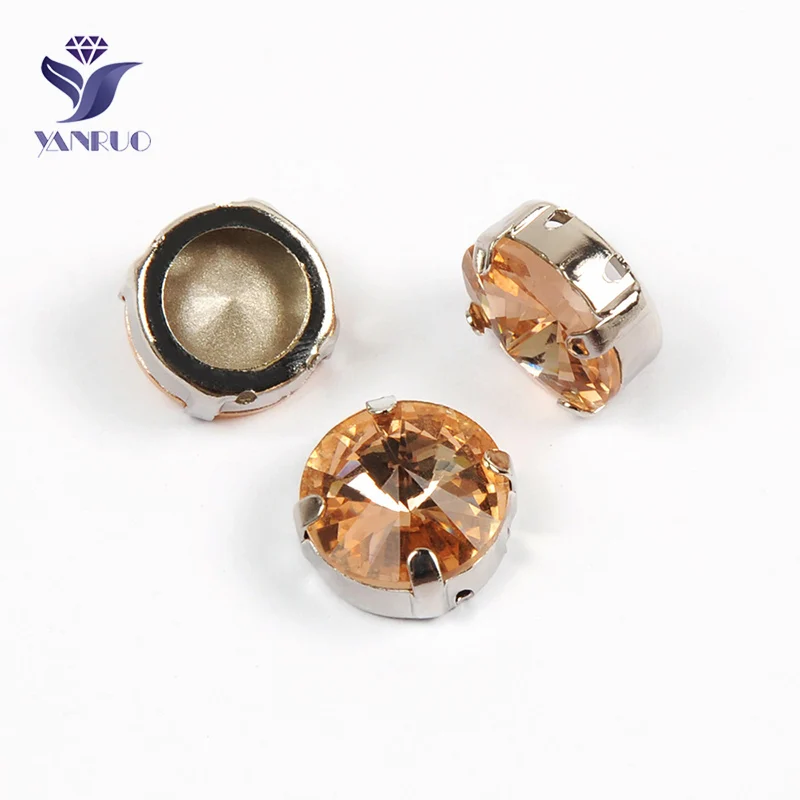 With Silver Claw YANRUO 1122 Rivoli светильник из персикового стекла пришивные камни аксессуары для одежды золотые страз в форме когтя Стразы - Цвет: With Silver Claw