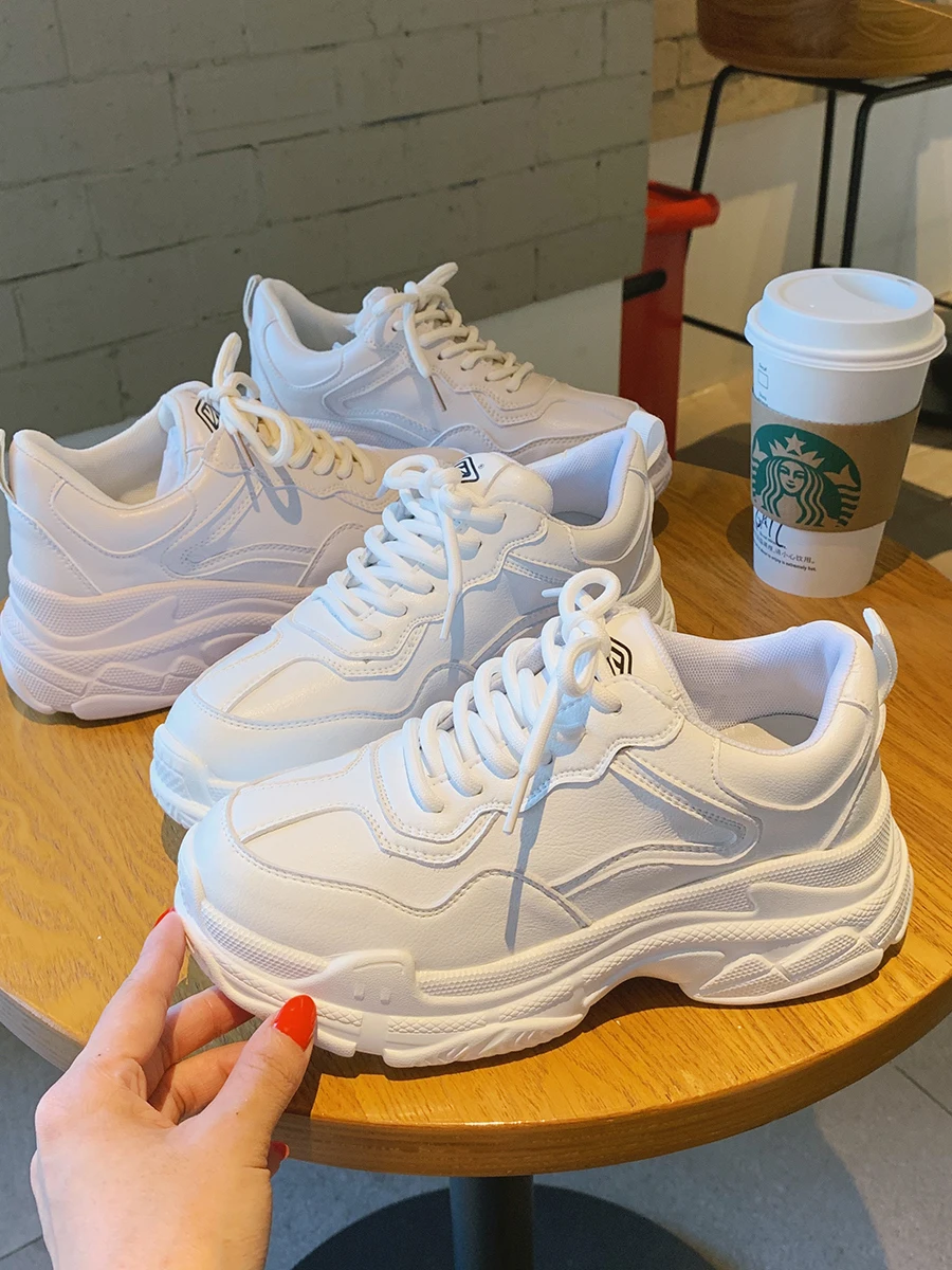 

Torre Women Shoes Female 2020 Thick Bottom Super Fire Wild Increase Sports Shoes Small White Shoes Female Sneakers Plataforma