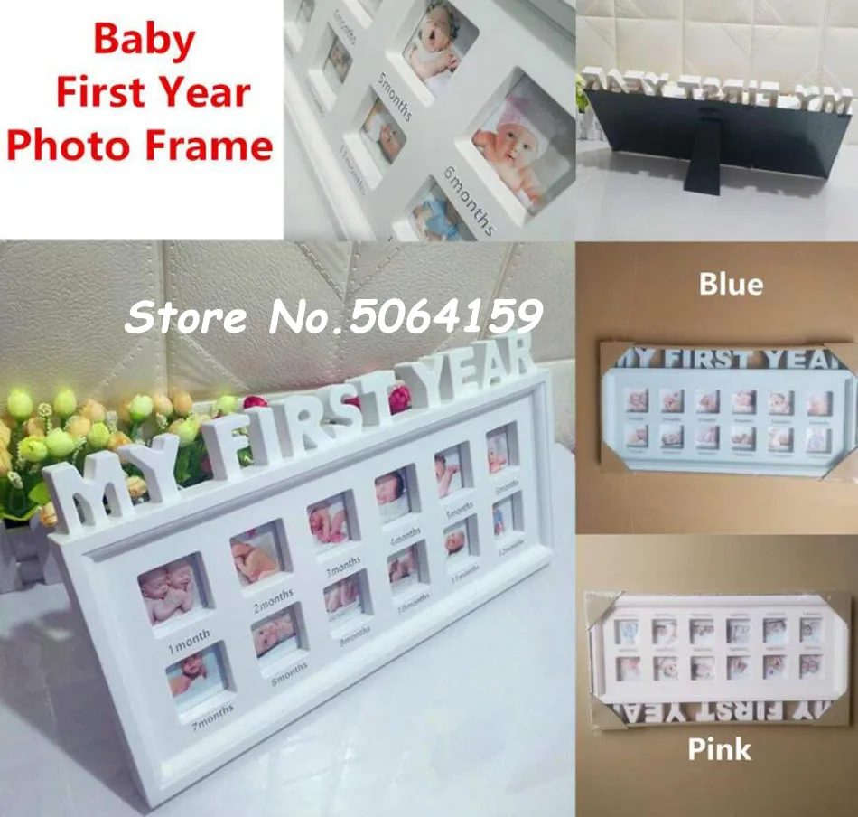 New Kids Birthday Gift My First Year Baby 12 Months Picture Photo Frame Display Newborn Photo Frame Picture Home Decor Ornaments