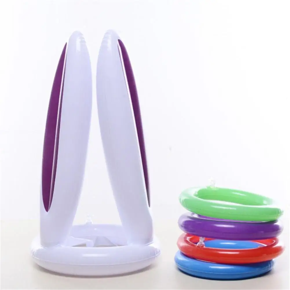 

Kuulee Easter Inflatable Bunny Rabbit Ears Hat with Rings for Game Prop