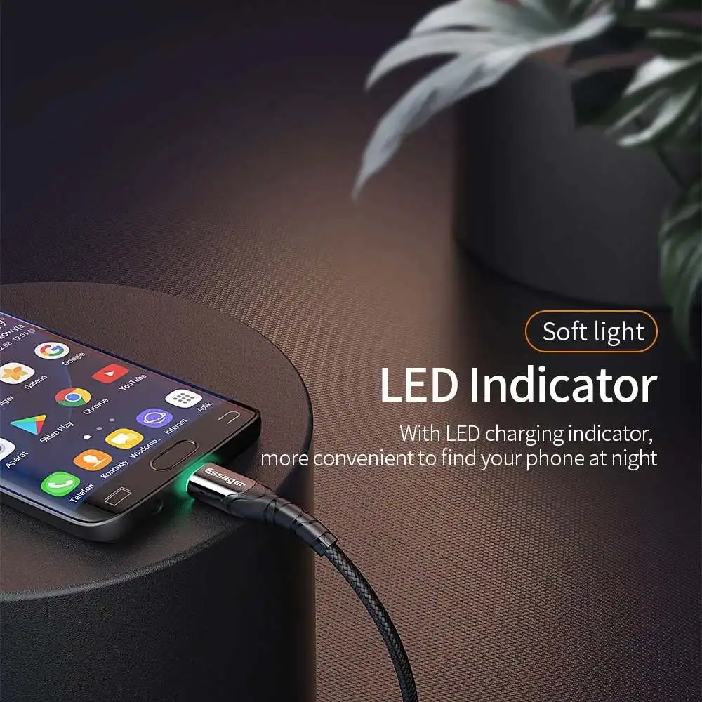 Essager светодиодный Micro USB кабель для быстрой зарядки и передачи данных кабель для зарядного устройства Microusb для мобильного телефона samsung Xiaomi Android