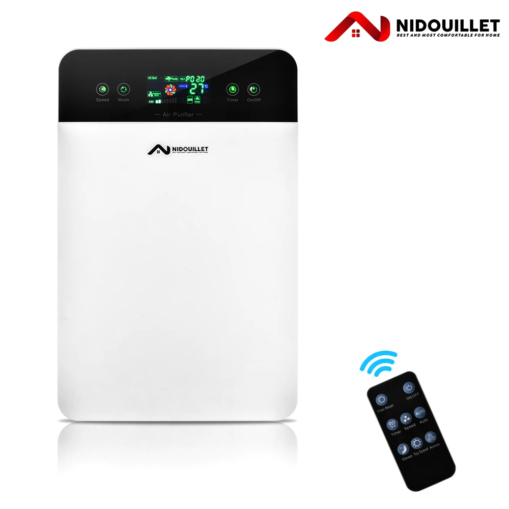 

Nidouillet Air Purifier, High Efficiency HEPA Filter Negative Ion Generator Touch and Remote Control 2 in 1 Suitable for Homes