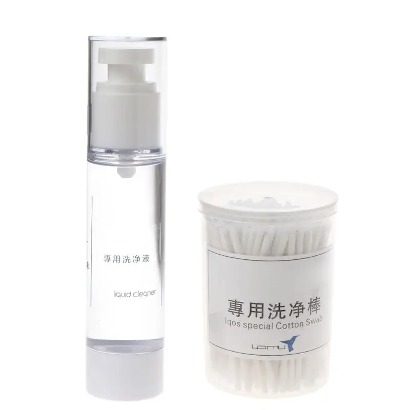 

1Set 50ML Detergent Cleaning Liquid and 200PCS Cotton Swab for IQOS Electronic Cigarette Accessories