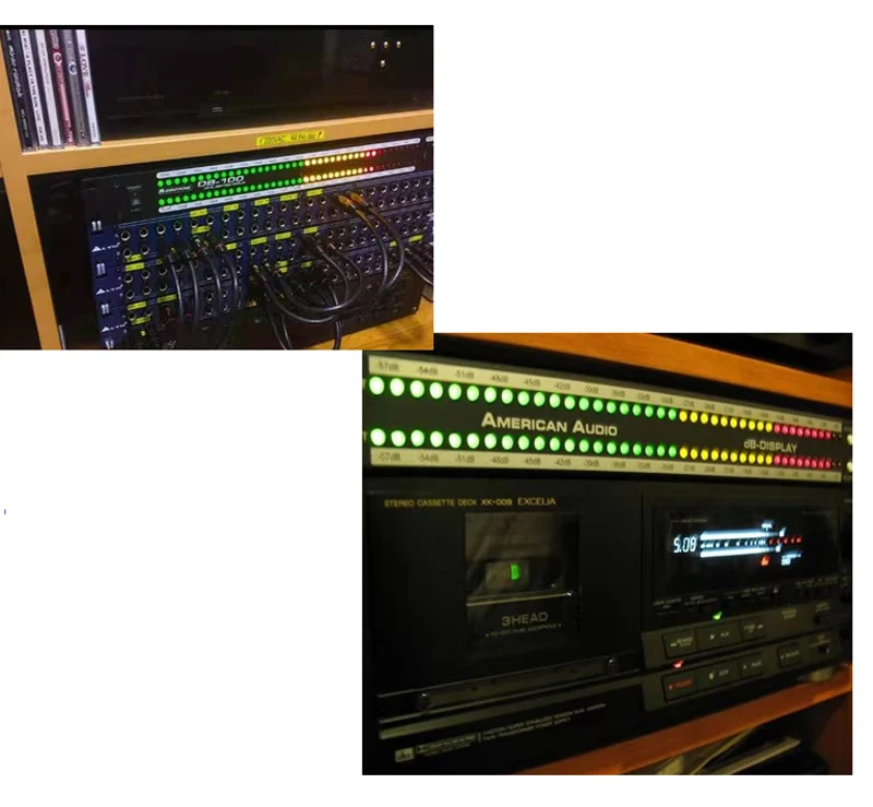 Профессиональный Сценический домашний усилитель динамик двойной 40 спектр аудио светодиодный стерео индикатор уровня-57dB-0dB T0981