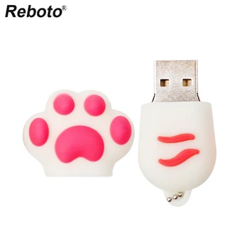 

Silicone Memory Stick 64GB 32GB 16GB 8GB Creative Gift Cute Colorful Cat's Paw Flash Drive U Stick Mini Keychain Pendrive For PC