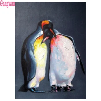 

5d diamond painting Penguin Couple Funny diy full square drill diamond embroidery round diamond mosaic DIY rhinestone painting