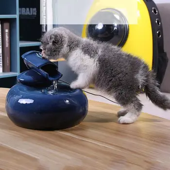 

Electric Ceramics Cat Drinking Feeder Automatic Circulating Drinking Fountain Dispenser for Cats Dogs Pet Products