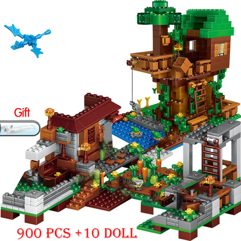 1358pcs Building Blocks Mountain Cave My Worlds Village Warhorse City Tree House With Elevator Bricks Toys Children Gift 1358pcs Building Blocks Mountain Cave My Worlds Village Warhorse City Tree House With Elevator Bricks Toys Children Gift