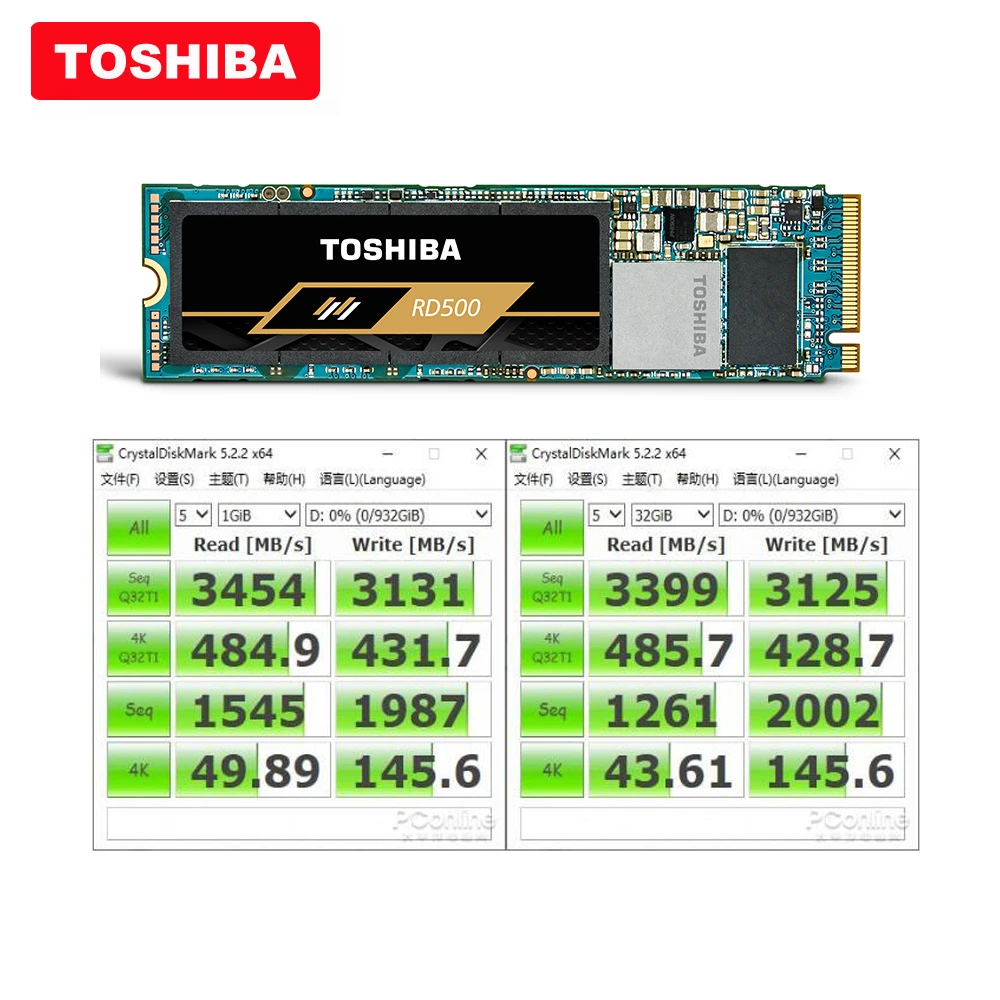 100% оригинальный Toshiba 3D NAND RD500 SSD 500 Гб ТБ M2 2280 NvMe pcie gen3x4 портативный компьютер