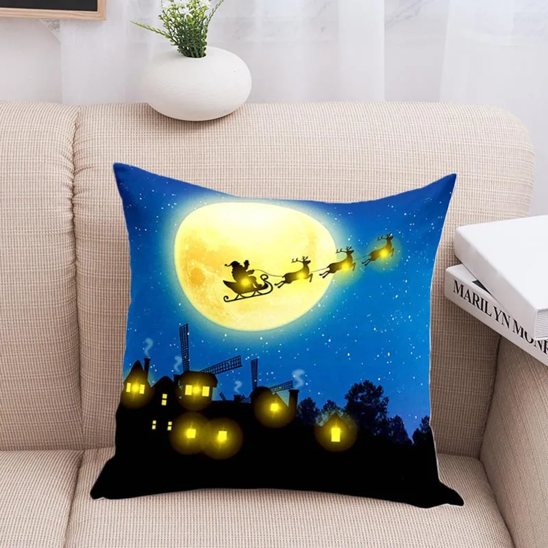 

Cushion Cover LED Light Up 45x45cm Soft Christmas Decoration for Office Car Cafe GHS99