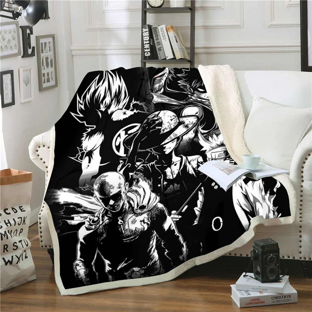 Manta polar de felpa con estampado 3D de anime para adultos, edredones a la moda para el hogar y la Oficina, edredón lavable, manta informal para niños, 008