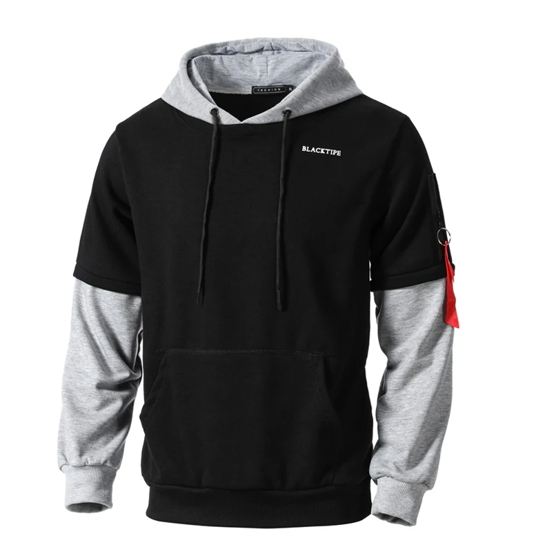 

Hoodie Sweatshirt Mens Hip Hop Pullover Hoodies Streetwear Casual Fashion Clothes colorblock hoodie 2019 cotton