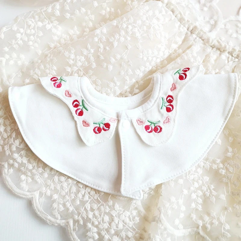 Baby Boy Cartoon Bib Baby Embroidered Cotton Saliva Towel Baby Girl All-match Fake Collar Bib Pocket Soft Kids Stuff (6)