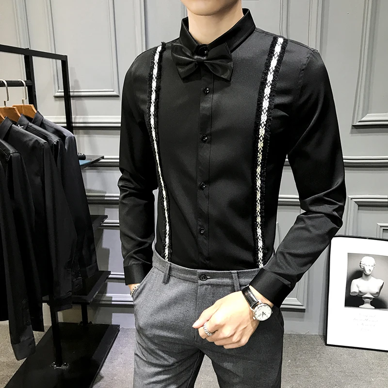 

Подходит для модные тонкие мужские рубашки с длинным рукавом Camisas Para Hombre Повседневная Chemise Homme 2020 весенне-осенняя рубашка социальная Masculina