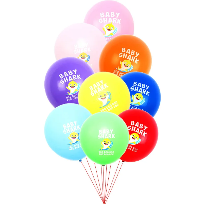 

12 inch 2.8 g baby shark baby shark latex balloon multicolor suit combination birthday party children party interior decorations