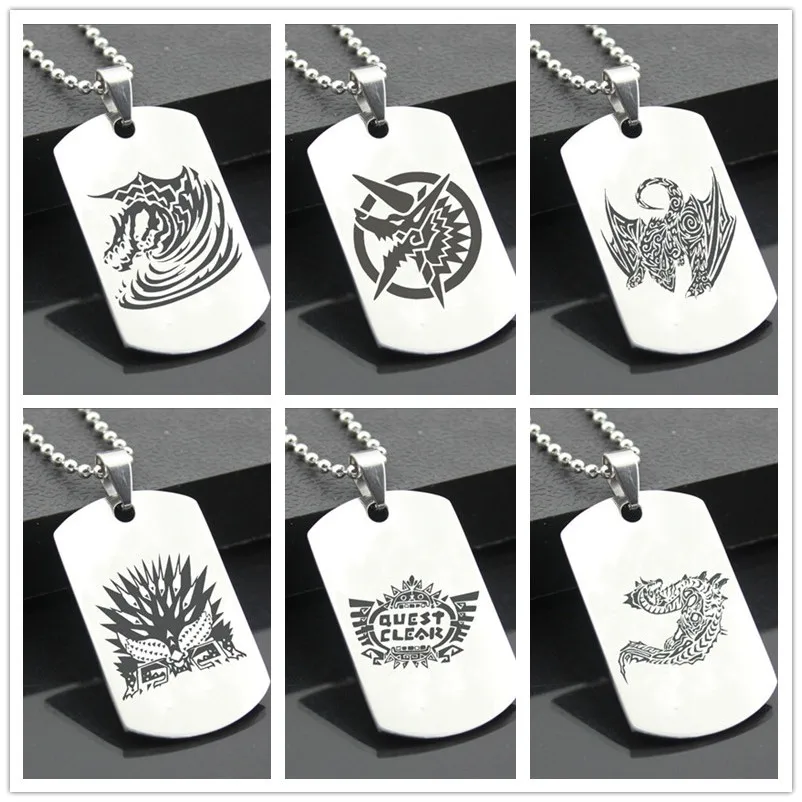 

MHW GWLR01 Classic Stainless Steel Fashion Keychain Engraving Tags steel army card pendant for necklace