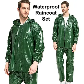 

Waterproof Raincoat Men Lightweight Rain Suit for Cycling Motorcycle Travel Outdoor Camping Hooded Ponchos Plastic Rain Cover