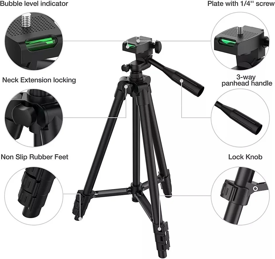 10'' LED Selfie Ring Light with Lightweight Lighting Stand MobileTripod Photography Lighting for Makeup Youtube Phone Holder