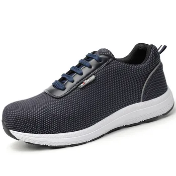

2019 Men Steel Toe Work Safety Shoes Lightweight Breathable Reflective Casual Sneaker 866 steel toe boots
