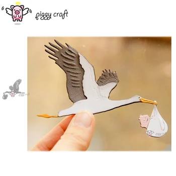 

Piggy Craft metal cutting dies cut die mold Stork baby decoration Scrapbook paper craft knife mould blade punch stencils dies