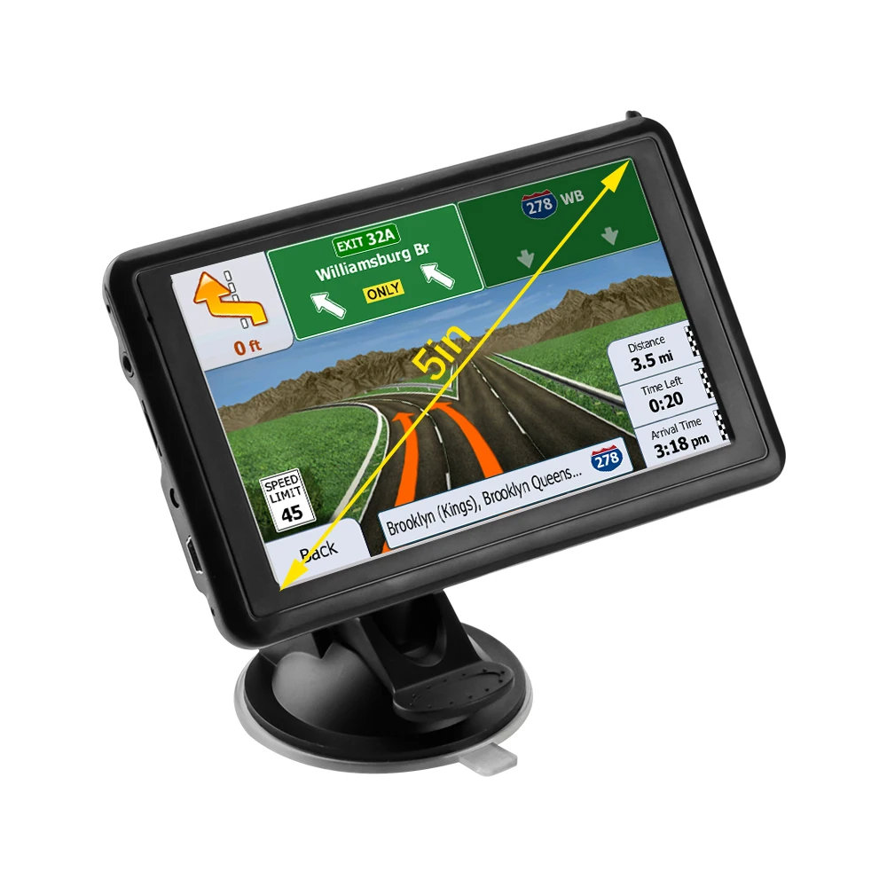5 Inch Car GPS 8G 256M Navigation System Latest Map Touchscreen With Voice Guidance Speed Camera Warning For Auto Truck Vehicle |