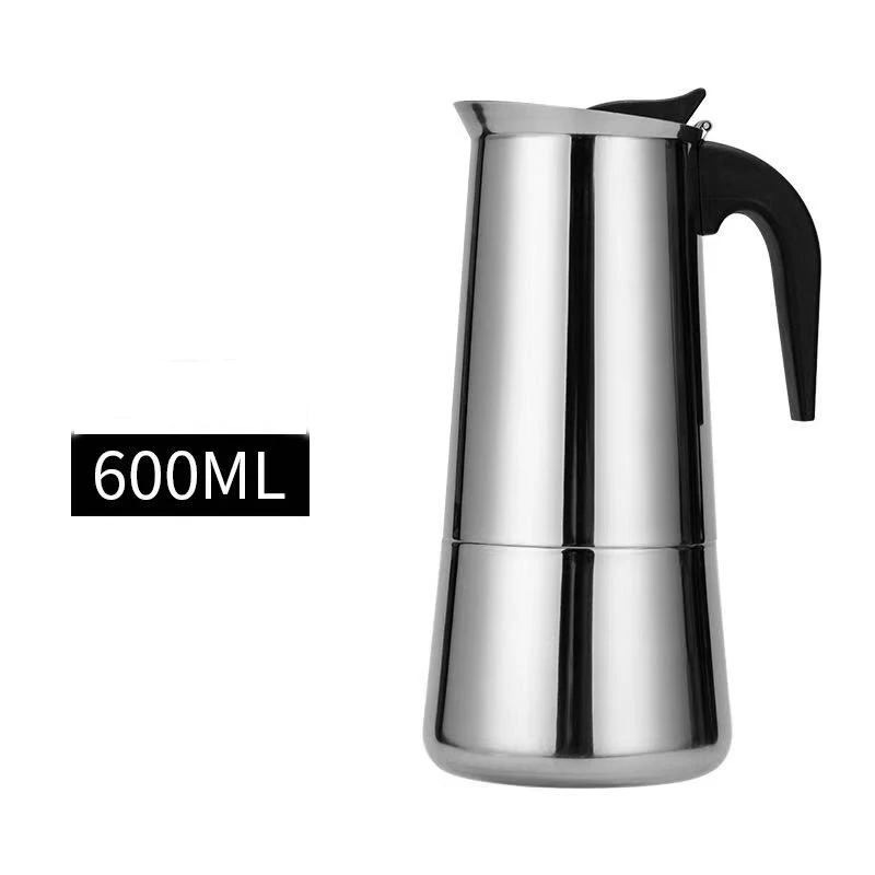 600ml12cup Кофейник из нержавеющей стали, кофейник Mocha, эспрессо, латте, Перколятор, плита, Кофеварка, горшок, Перколятор, инструмент для напитков, кофейник, латте, плита - Цвет: 600ml12cup