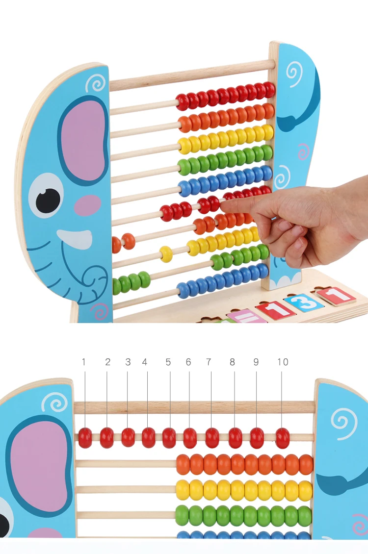 Детские деревянные игрушечные счеты маленький калькулятор ручной работы Монтессори развивающие игрушки математические Детские счеты бусины раннего обучения