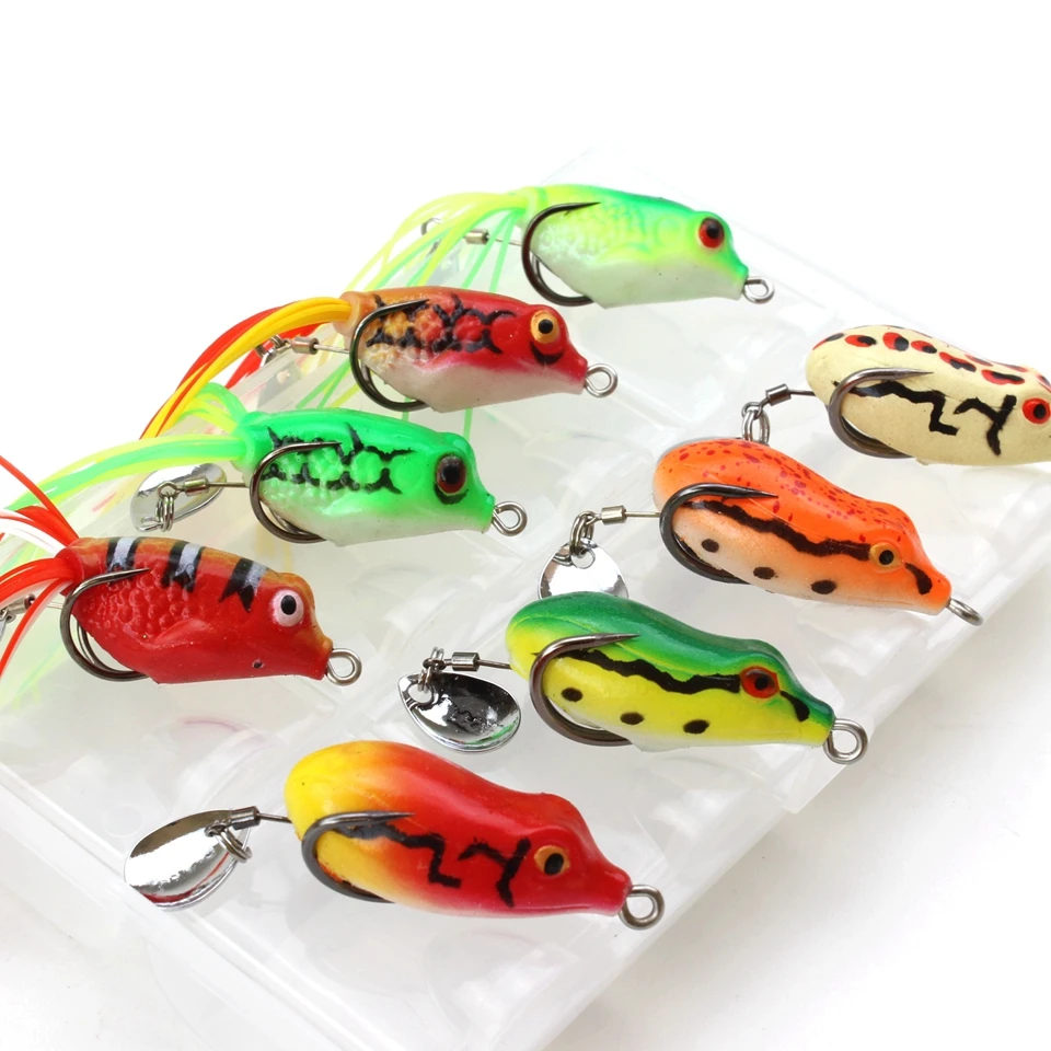 8pcs Box Mini 5g Soft Frog Fishing Lures Double Hooks Top Water Ray Frog Artificial Minnow Crank Soft Bait Fishing Tackle Fishing Lures Aliexpress