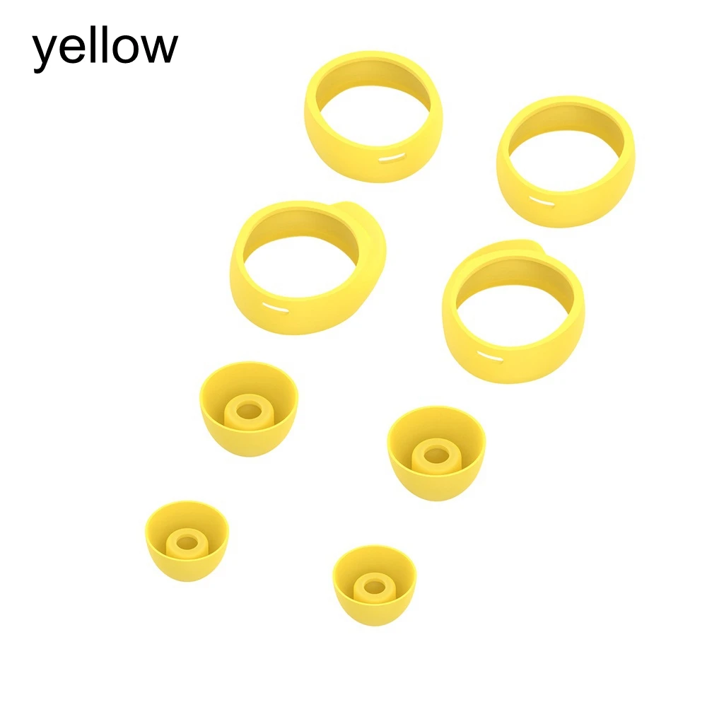 Цветные наушники-вкладыши, сменные насадки для наушников, силиконовые резиновые вкладыши, универсальные Сменные наушники для samsung Galaxy Buds - Color: yellow