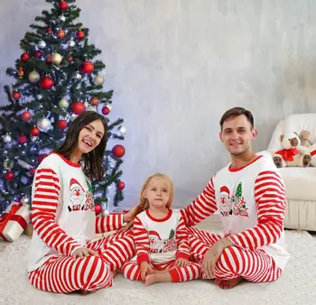 

2020 Fashion Women Long-sleeved Pajamas Set Christmas Red Simple Comfortable Cotton Warm Cute Pajamas Set