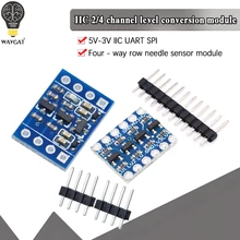 2 / 4 módulo bidirecional 5v do conversor do nível da lógica do canal iic i2c a 3.3v para arduino