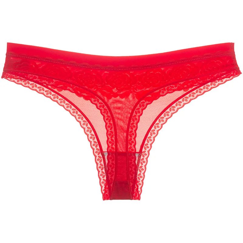 

Women sexy transparent embroidery jacquard mesh low waist seamless ladies briefs thongs black underwear girl G-string T back LXL