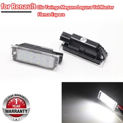 White LED For Renault Clio Grand Tour MK 3 4 Kangoo Koleos Kadjar Car Number License Plate Lights Assembly Auto Number Lamp