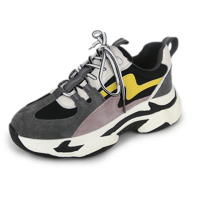 fashion women platform Daddy shoes trend designer ladies vulcanzied luxury sneakers high increasing moccasins vulcanize girls (1)