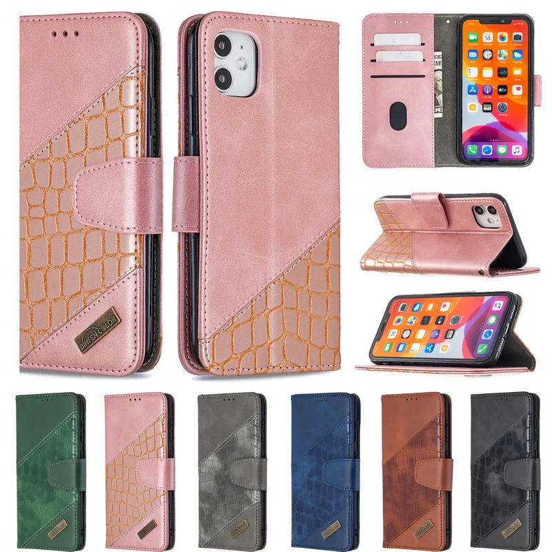 Чехол бумажник из крокодиловой кожи для iPhone 12 11 Pro Max SE 2020 X XR XS MAX 7 8 6 6s