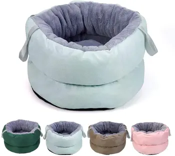 

Cat Dog Plush Pet Bed Comfy Donut Pet Bed Oval Cozy Self-Warming Bed Slip Proof Bottom Improved Sleeping Pet Supplies