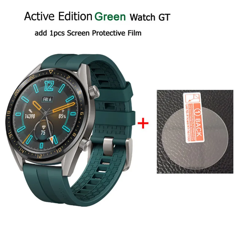 HUAWEI WATCH GT Active Edition умные спортивные часы 1,3" AMOLED цветной экран Heartrate gps для плавания, бега, велоспорта, сна - Цвет: Active Green n film