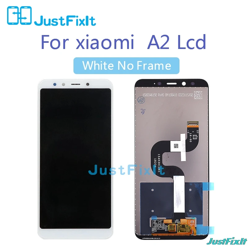 White without Frame Для xiaomi mi A2/6X2160*1080 рамка кодирующий преобразователь сенсорного экрана в сборе 10-сенсорный экран 5,99 дюймов ЖК-дисплей дисплей - Цвет: White without Frame