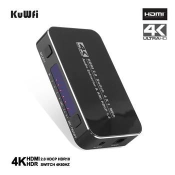 

HDMI Splitter 4 Input 1 Output Adapter 4 Port HDMI Splitter cable Switch Switcher 4K 2.0 Audio Extractor ARC & IR Control