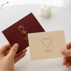 Enveloppes d'invitation d'anniversaire simples à estampage à chaud, carte de vœux avec enveloppe, message de remerciement, de remise de diplôme, journée des enseignants 