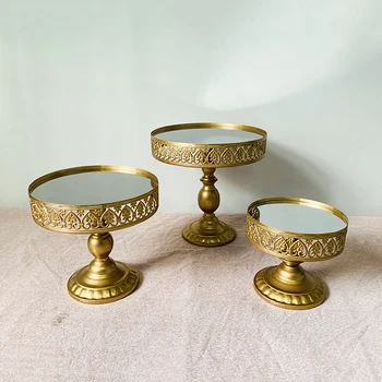 

3pcs/ lot Gold Metal Grand Baker Cake Stand Wedding Cake Tools cupcake stand heart lace new style