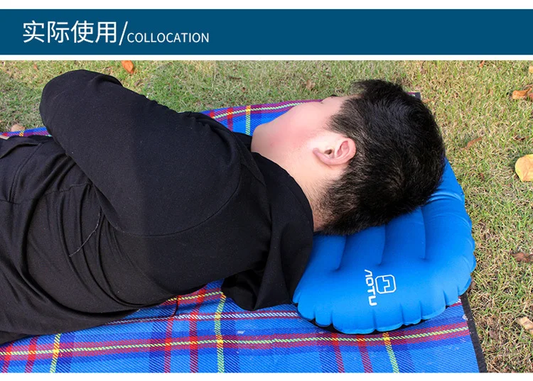 Bump Outdoor Inflatable Travel Pillow Portable Pillow Fast Impulse Discharge Airplane Back Cushion Travel Neck Support Pillow AT