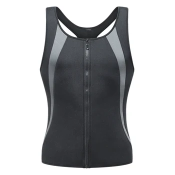 

Hot HG-Men Sauna Trainer Workout Vest Gym Bodybuilding Abdomen Waist Shaper Weight Loss Men Fitness Tank Top(XL)